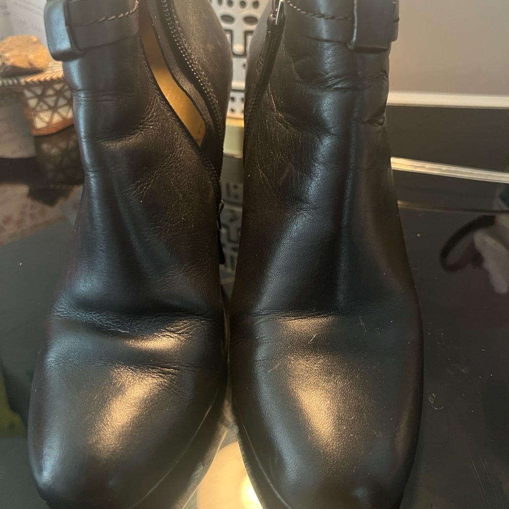 Coach Black Leather Ankle Booties Sleek Design